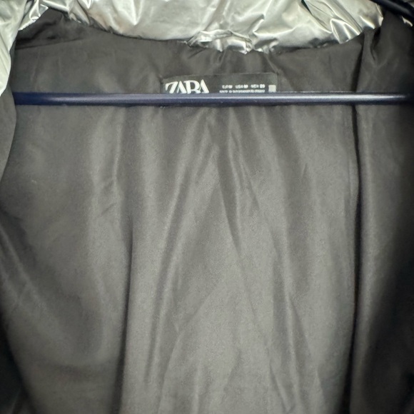 Zara Metallic Silver Puffer Jacket - Picture 4 of 4